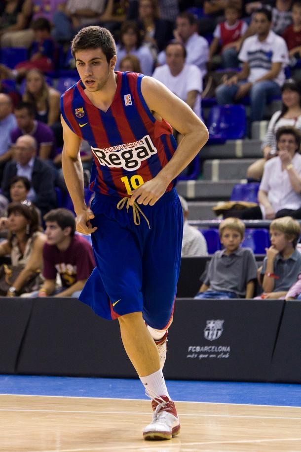 Ángel Aparicio en el Palau Blaugrana, dorsal 19